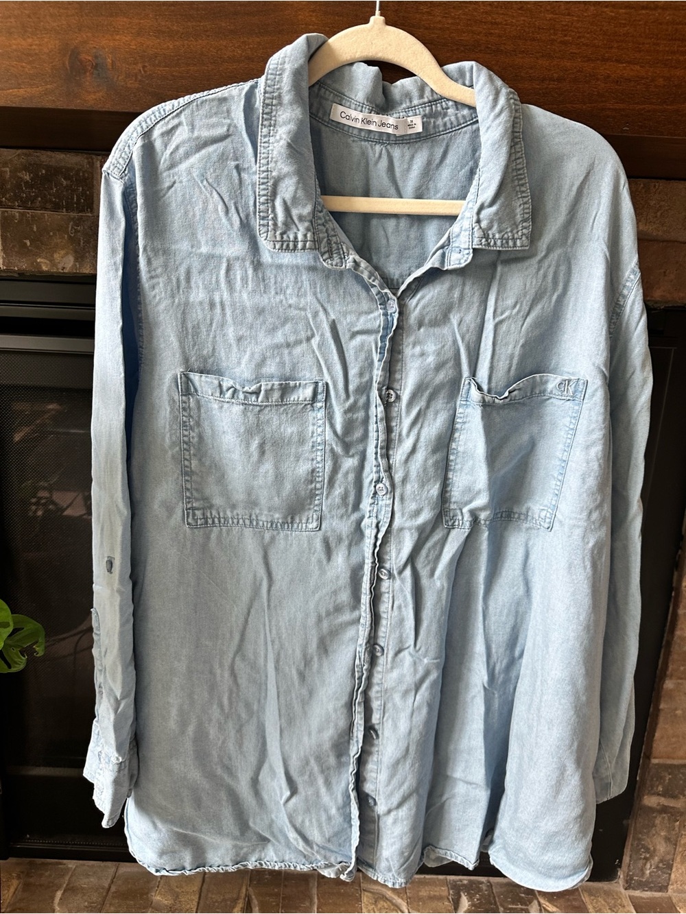 lCalvin Klein Jeans denim button-down shirt 3X